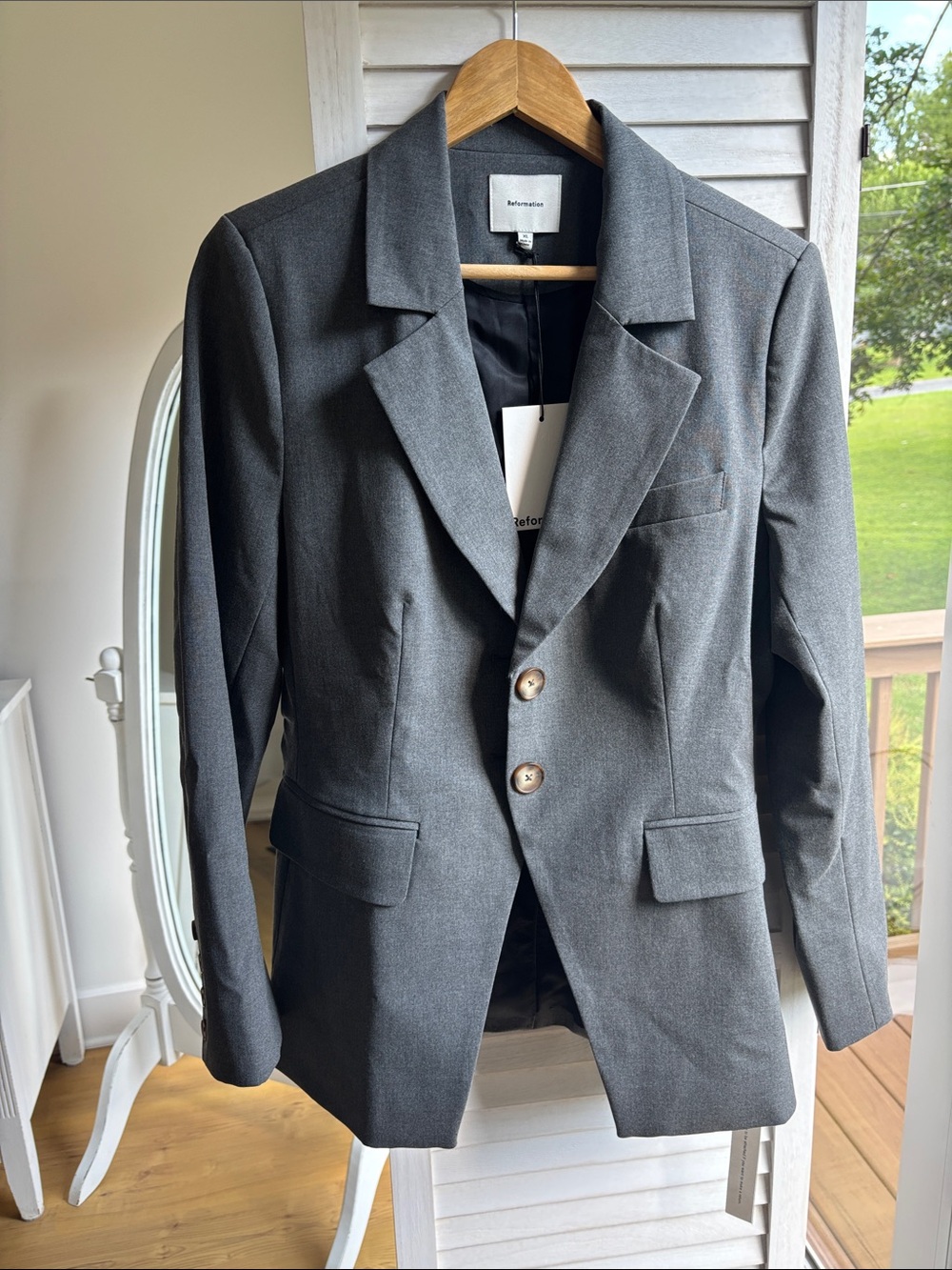 Reformation Bondi Blazer Grey - Size XL
